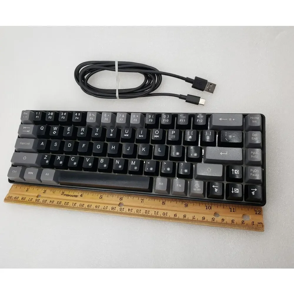 K68 68-Key Wired Gaming Keyboard Mechanical Feel Membrane Compact